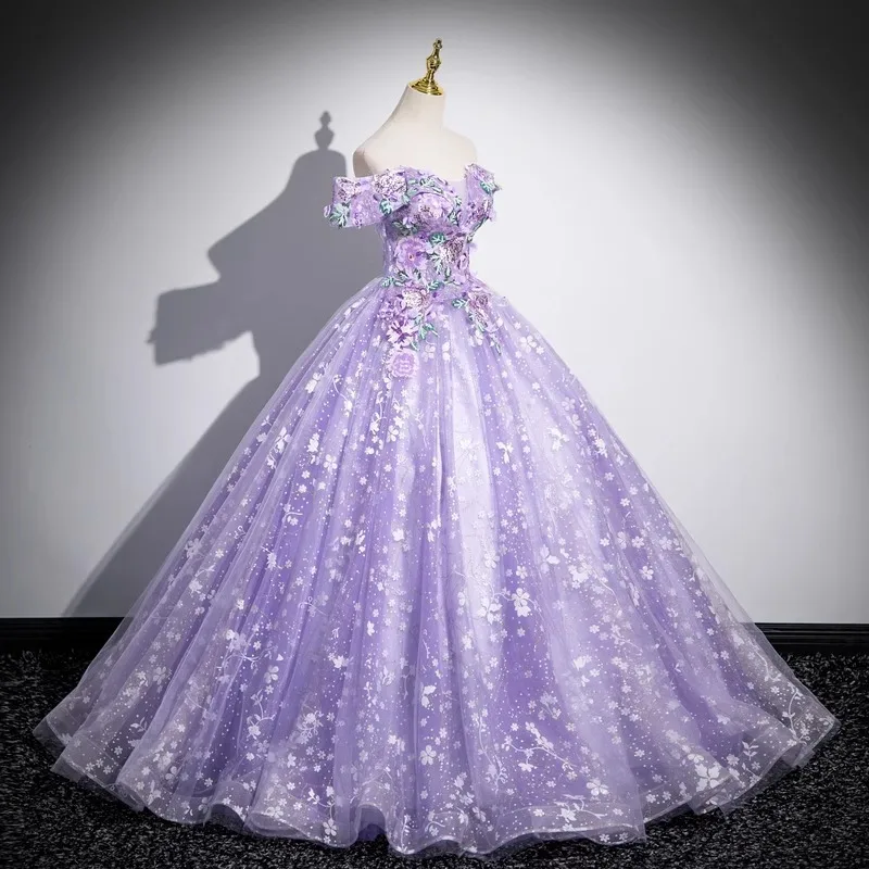 Женское платье quinceanera с открытыми плечами - Фотография_4