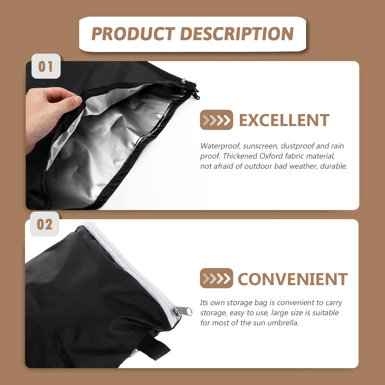 Водонепроницаемый чехол для зонта для патио - Фотография_2