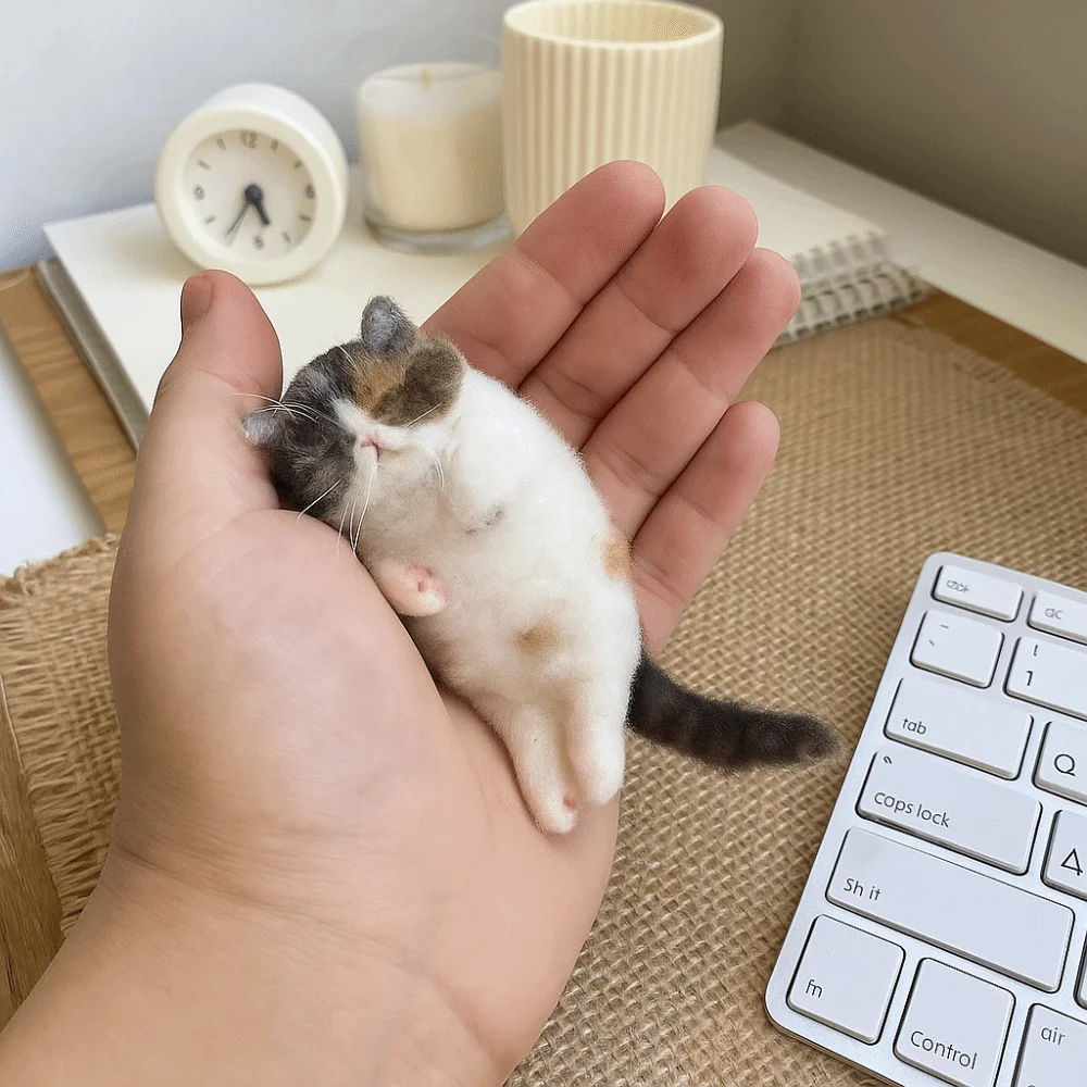 Незаконченный набор для валяния игл из кошачьей шерсти - Фотография_2