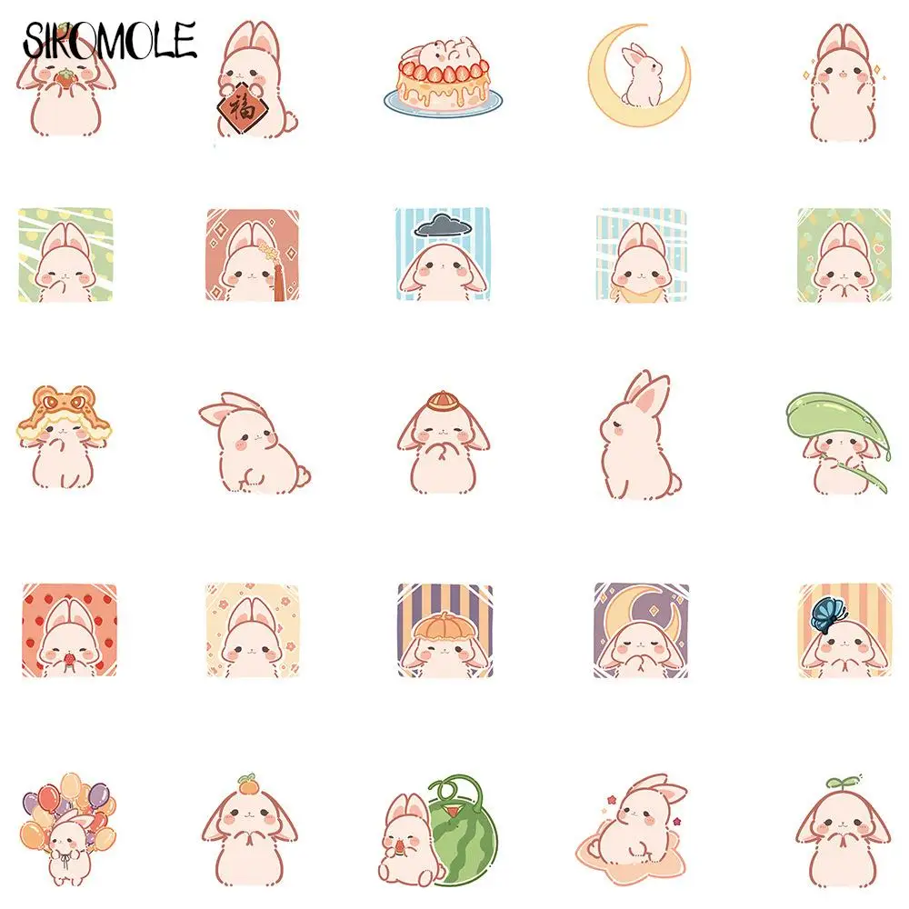 Милые розовые наклейки с изображением кролика - Фотография_5