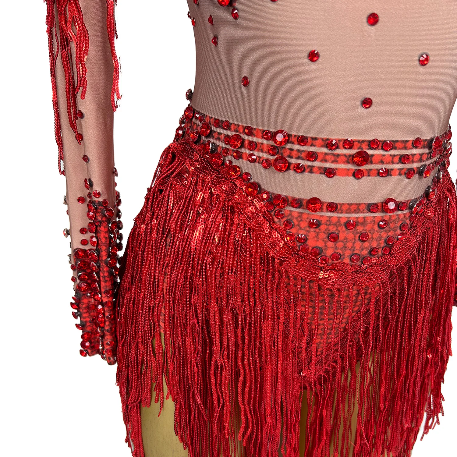 Модное облегающее боди с блестками и кристаллами для ночного клуба - Фотография_6