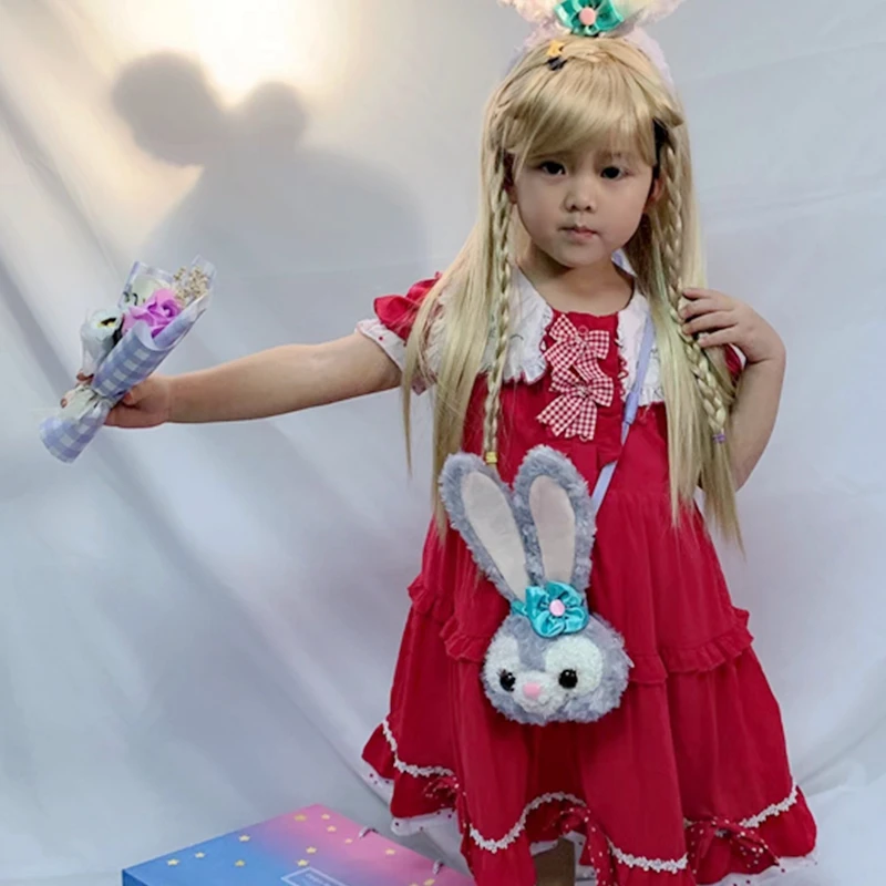 Детский головной убор с золотистыми косичками - Фотография_3