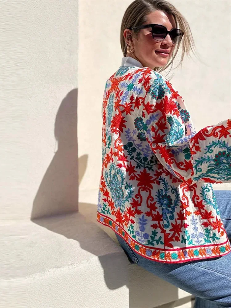 Модный женский свободный кардиган с принтом - Фотография_4