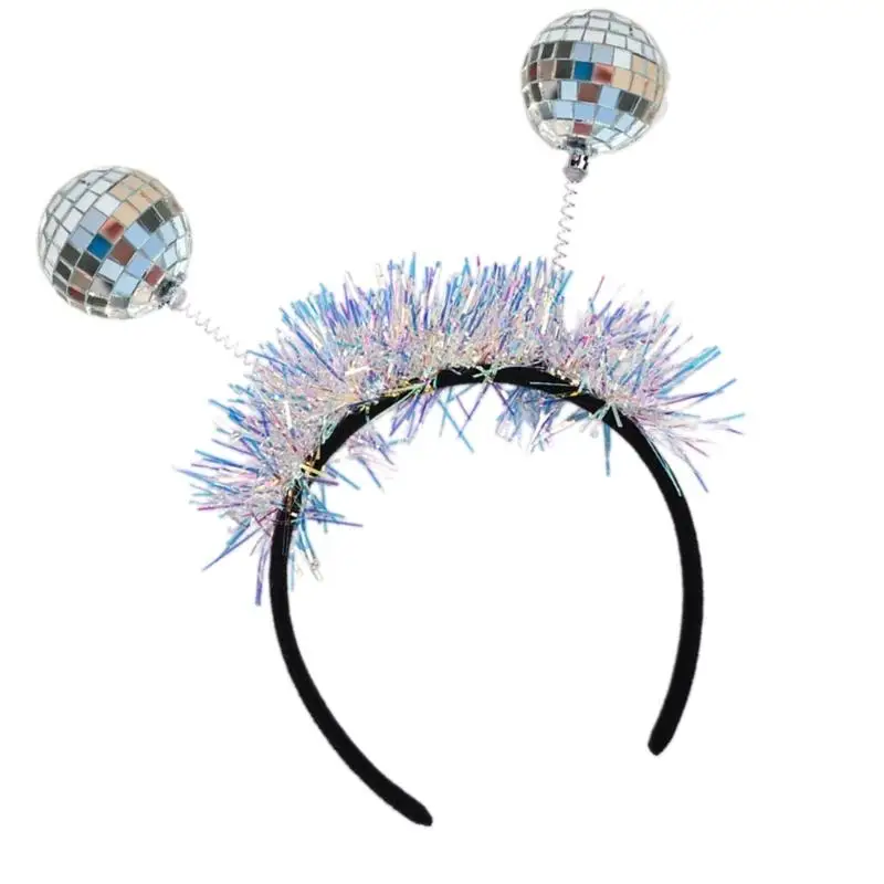 A52e светоотражающая повязка для волос в стиле диско с зеркальным шаром - Фотография_5