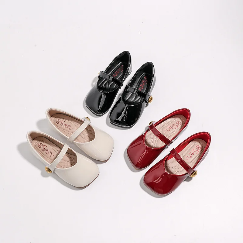 Туфли для девочки нескользящая обувь для девочек кожаная обувь 2023 - Фотография_5