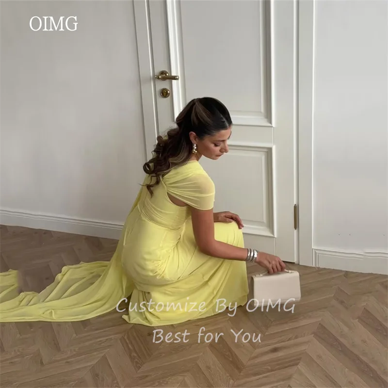 Oimg элегантное желтое платье трапециевидной - Фотография_5