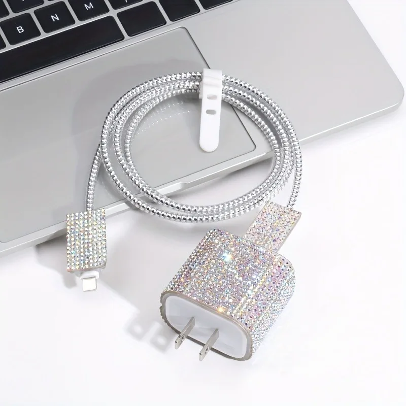 Роскошный чехол для зарядного устройства с бриллиантами для iphone 16 - Фотография_5