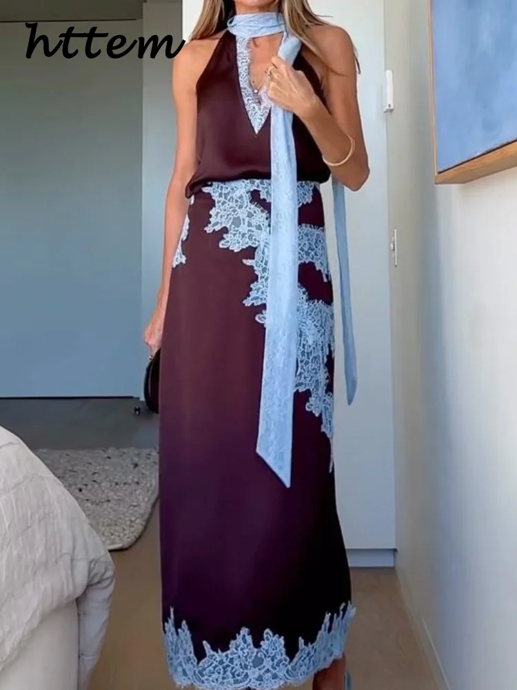 Элегантные кружевные комплекты с длинными юбками контрастного цвета - Фотография_2