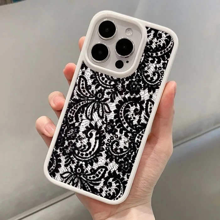 Черный чехол для телефона с кружевным - Фотография_3