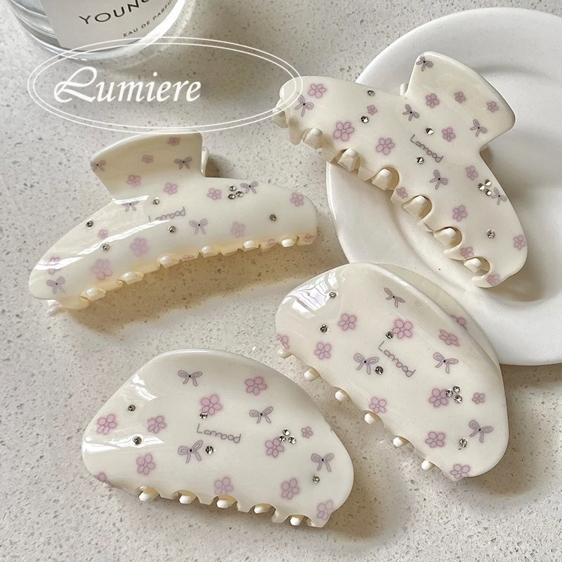 Новые милые розовые заколки для волос с цветочным бантом и стразами