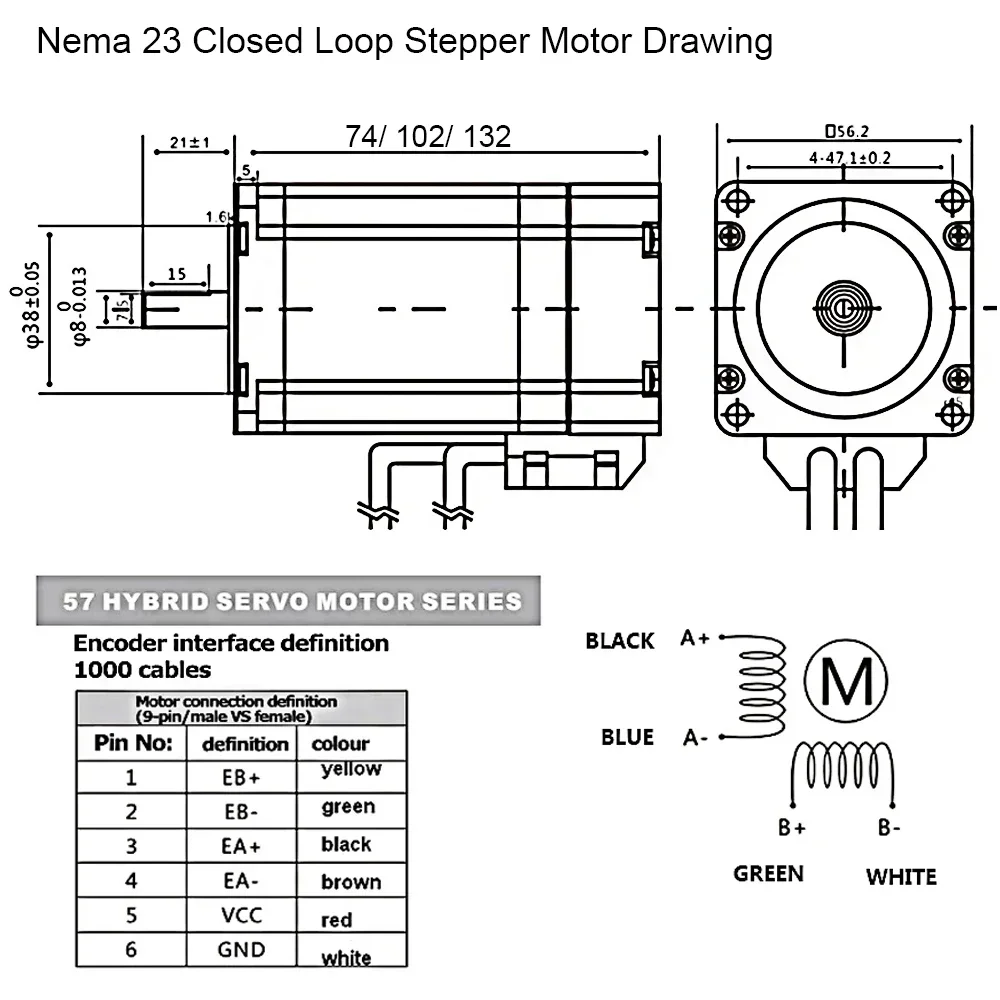 Nema23 шаговый двигатель с замкнутым контуром 1 - Фотография_4