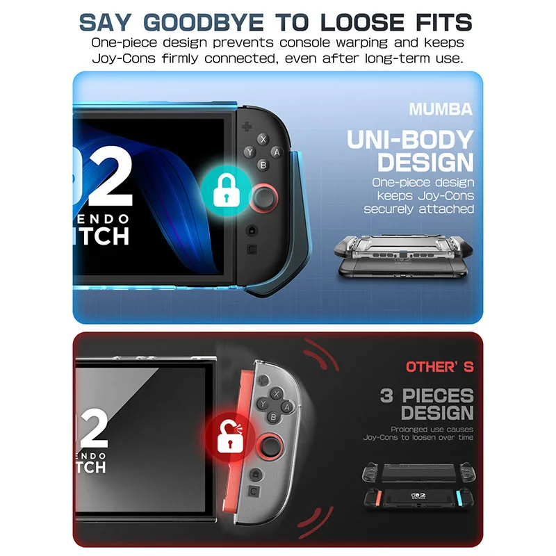 Dockable case for nintendo switch 2 2025 supcase blade series tpu grip - Фотография_3