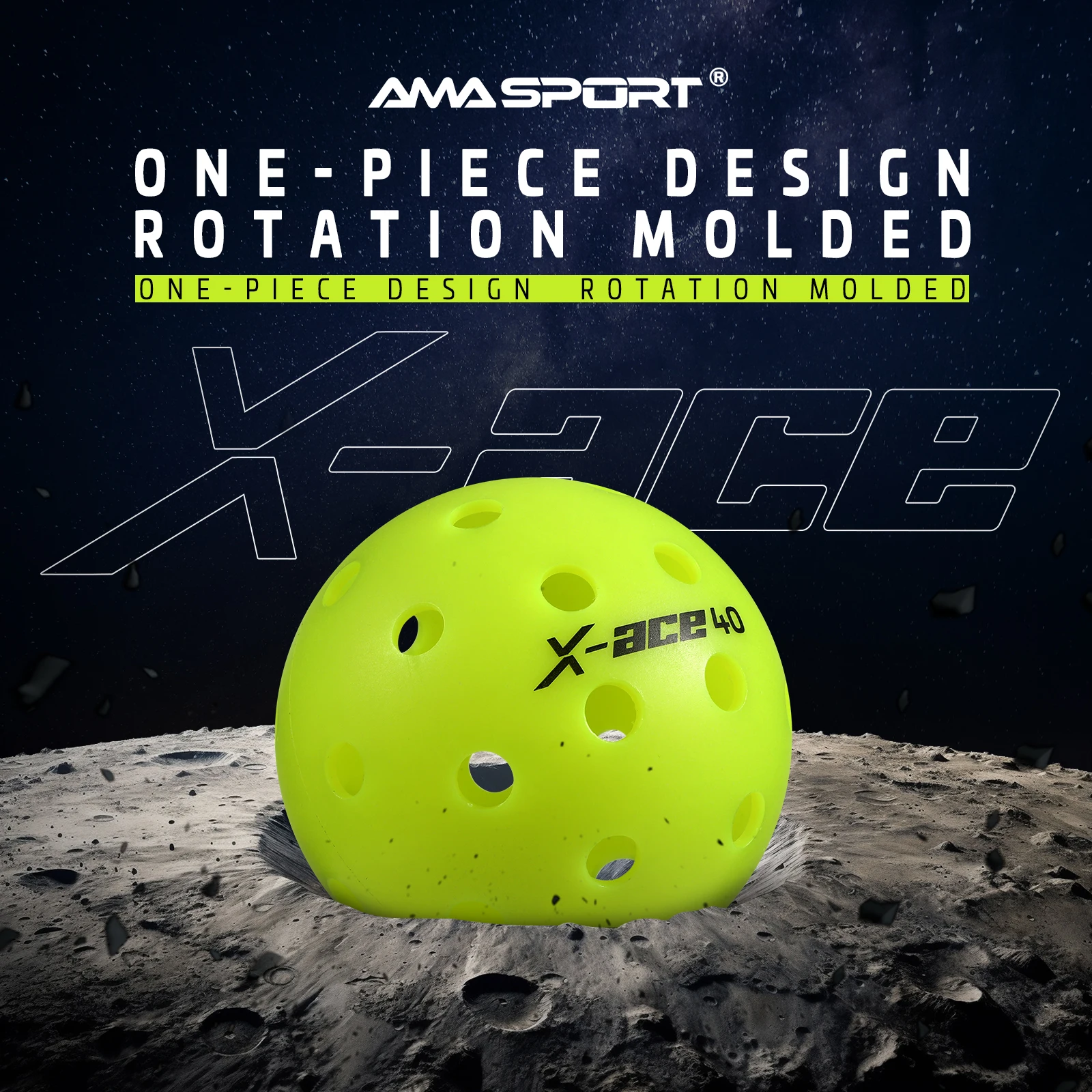 Ama sport x-ace pickleballs 40-луночные уличные шарики для пиклбола - Фотография_4