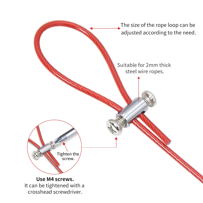 4 комплекта регулируемых кабельных тросов из пвх диаметром 2 мм - Фотография_2