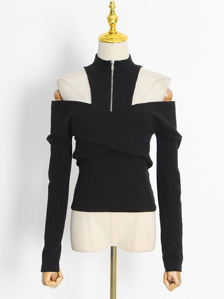 Женский свитер с высоким воротником vgh - Фотография_4