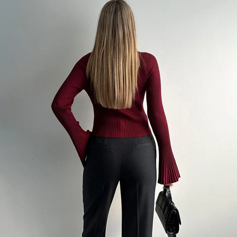 Tornova вязаный кардиган с длинными рукавами для женщин - Фотография_4