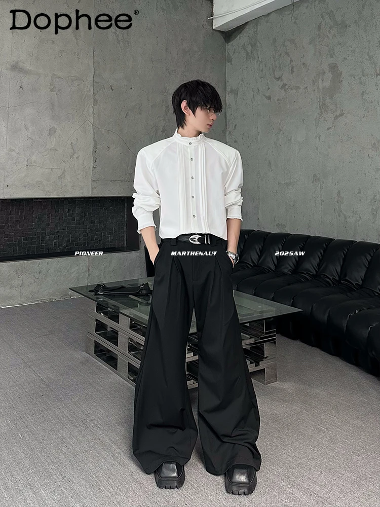 Высококачественная кружевная плиссированная рубашка во французском стиле