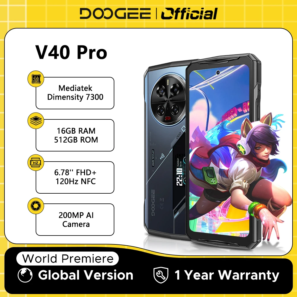Глобальная версия doogee v40 pro 5g прочный телефон 6