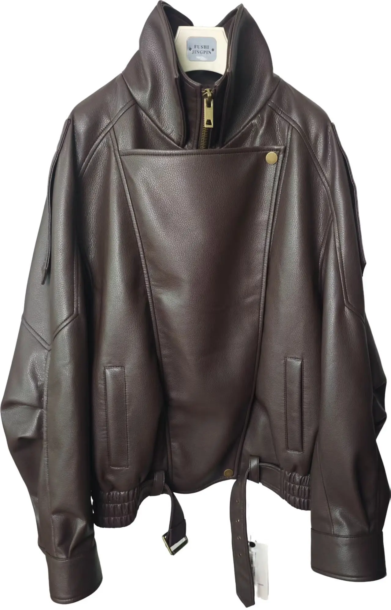 Новое модное женское короткое пальто из овчины из натуральной кожи - Фотография_2