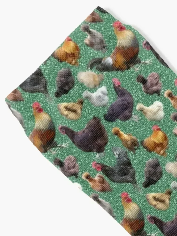 Зеленые блестящие носки с заднем дворе - Фотография_2