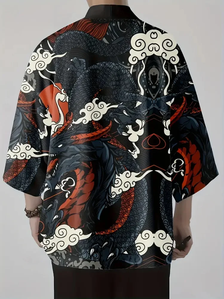 Новый тренд, модное мужское повседневное кимоно - Фотография_6