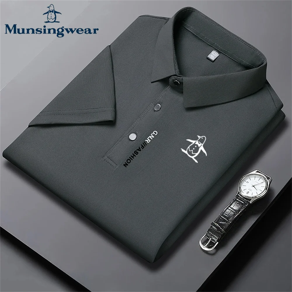 Munsingwear мужская однотонная рубашка поло с короткими рукавами - Фотография_3