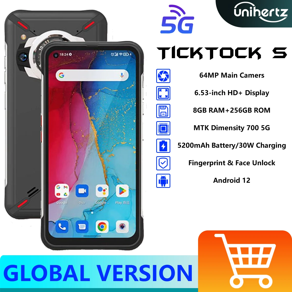 Прочный смартфон unihertz ticktock-s 5g