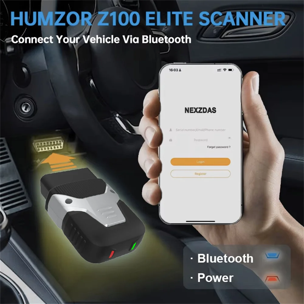 Humzor z100 полная система считывателя автомобильных кодов bluetooth v5 - Фотография_2