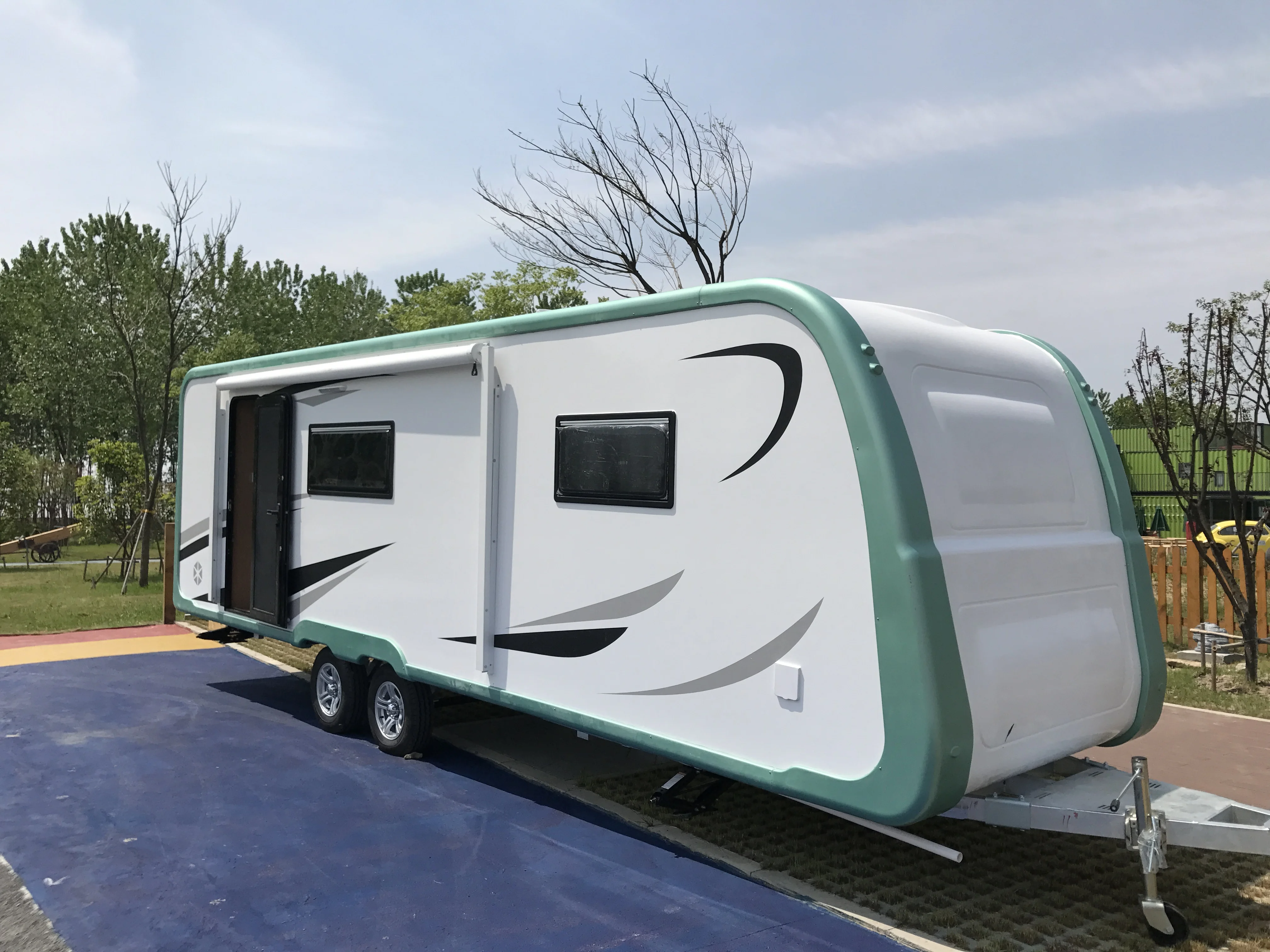 Stlf awnlux моторизованный складной тент для дома на колесах - Фотография_2