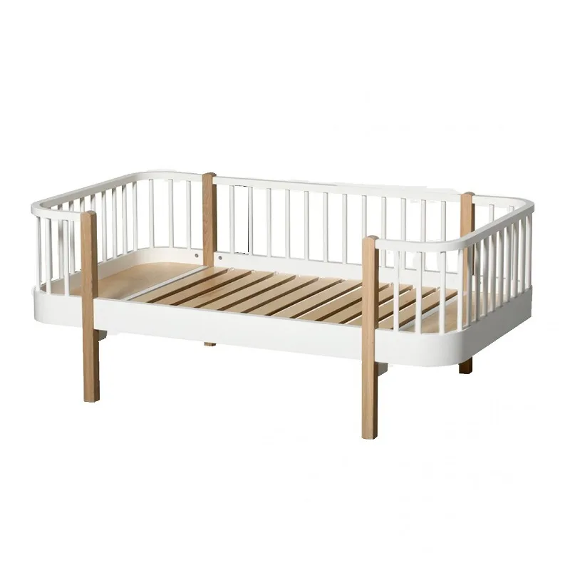 Детская расширяющаяся ограждение для маленькой кровати из цельного дерева
