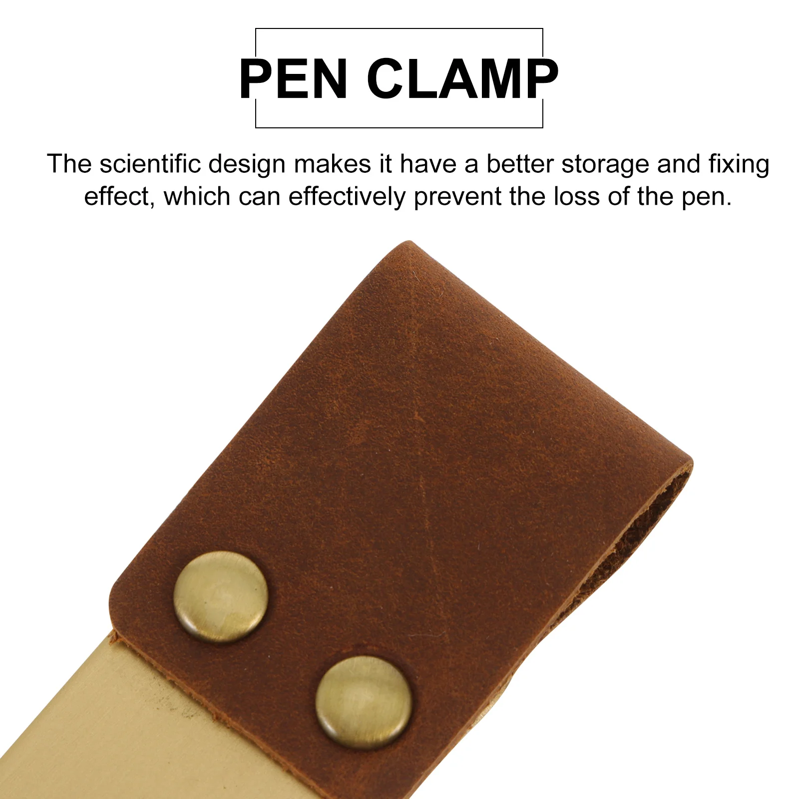 Зажим для ручки, блокнот из воловьей - Фотография_3