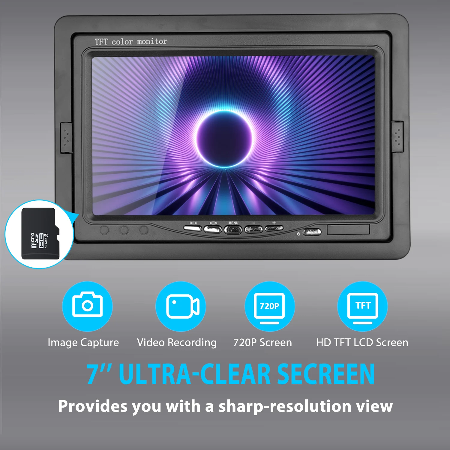 Портативная 7-дюймовая аналоговая камера видеонаблюдения высокой четкости - Фотография_5