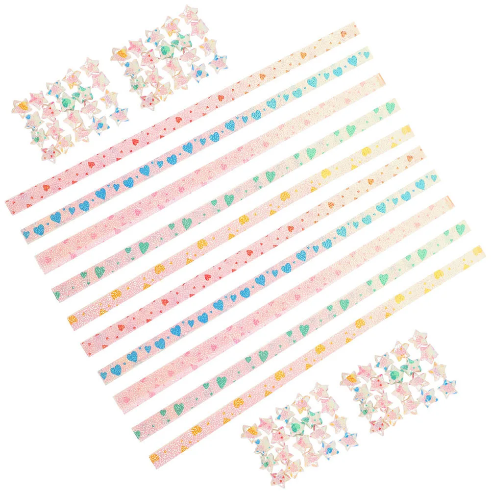 Яркие двусторонние бумажные полоски со звездами оригами для детей - Фотография_6