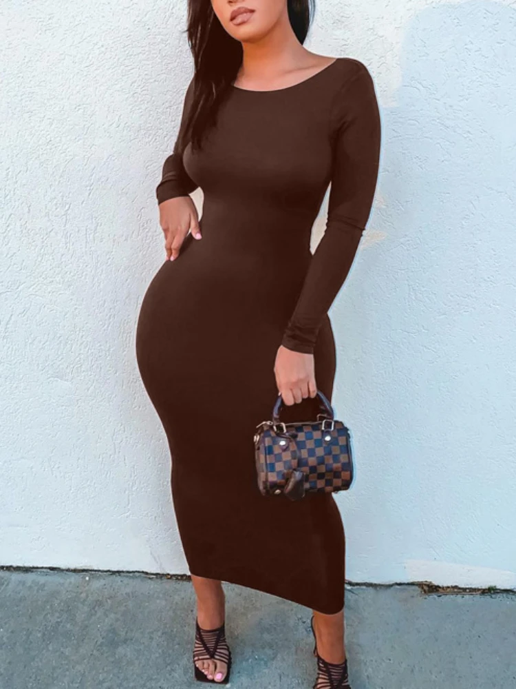 Тонкое облегающее платье макси - Фотография_2