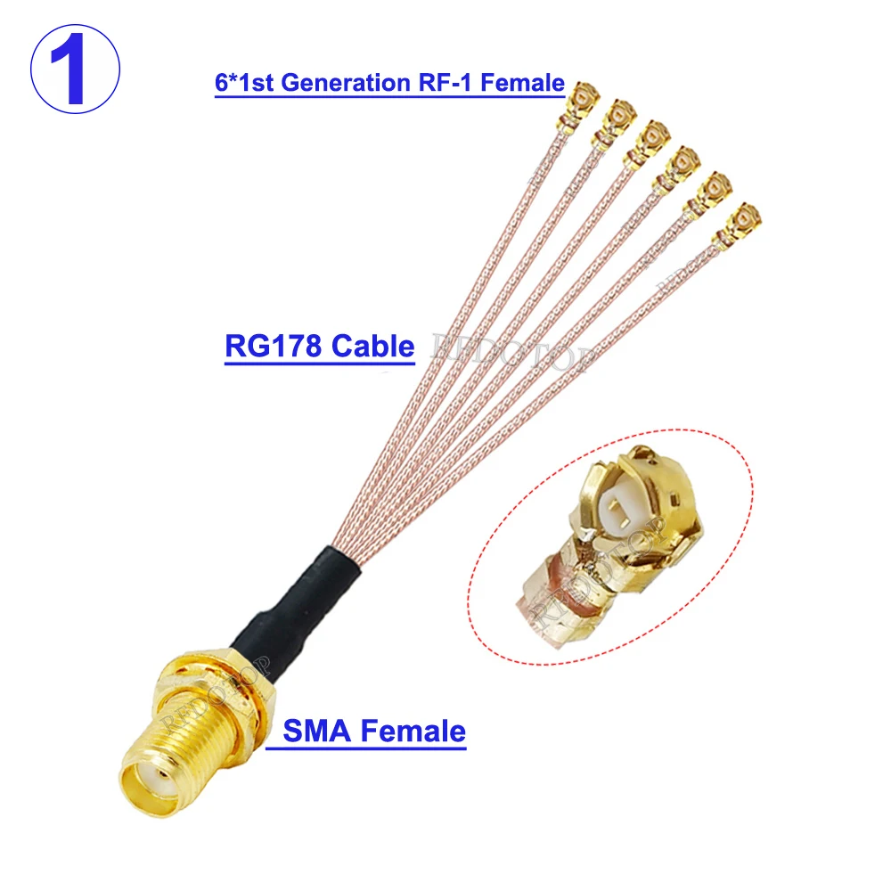 Sma rp/sma гнездо до 6 x u.fl ipx-1 - Фотография_2