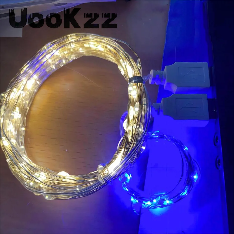 Светодиодная гирлянда uookzz из медной и серебряной проволоки
