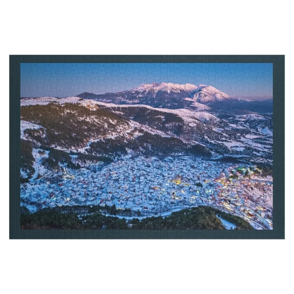 Пазл livadi village & mount olympus iq