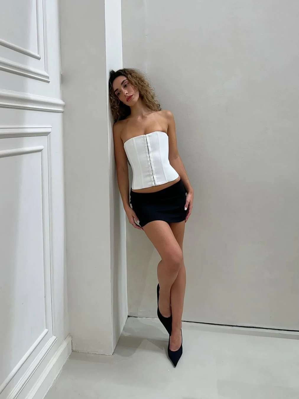 Guiz эластичная юбка на бедрах с низкой талией - Фотография_4