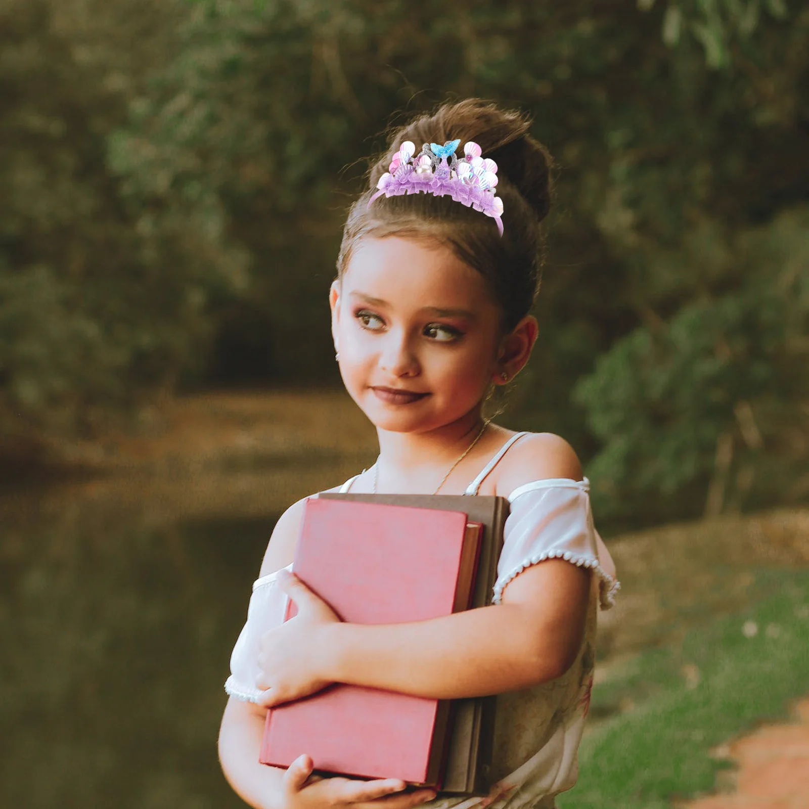 Детские повязки на голову в виде ракушки с океанскими волосами для девочек - Фотография_2