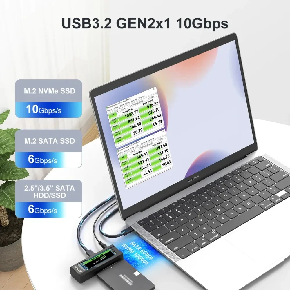 Корпус ssd maiwo m2 nvme ngff type c 10 гбит/с pcie m.2 ssd case 2 - Фотография_2