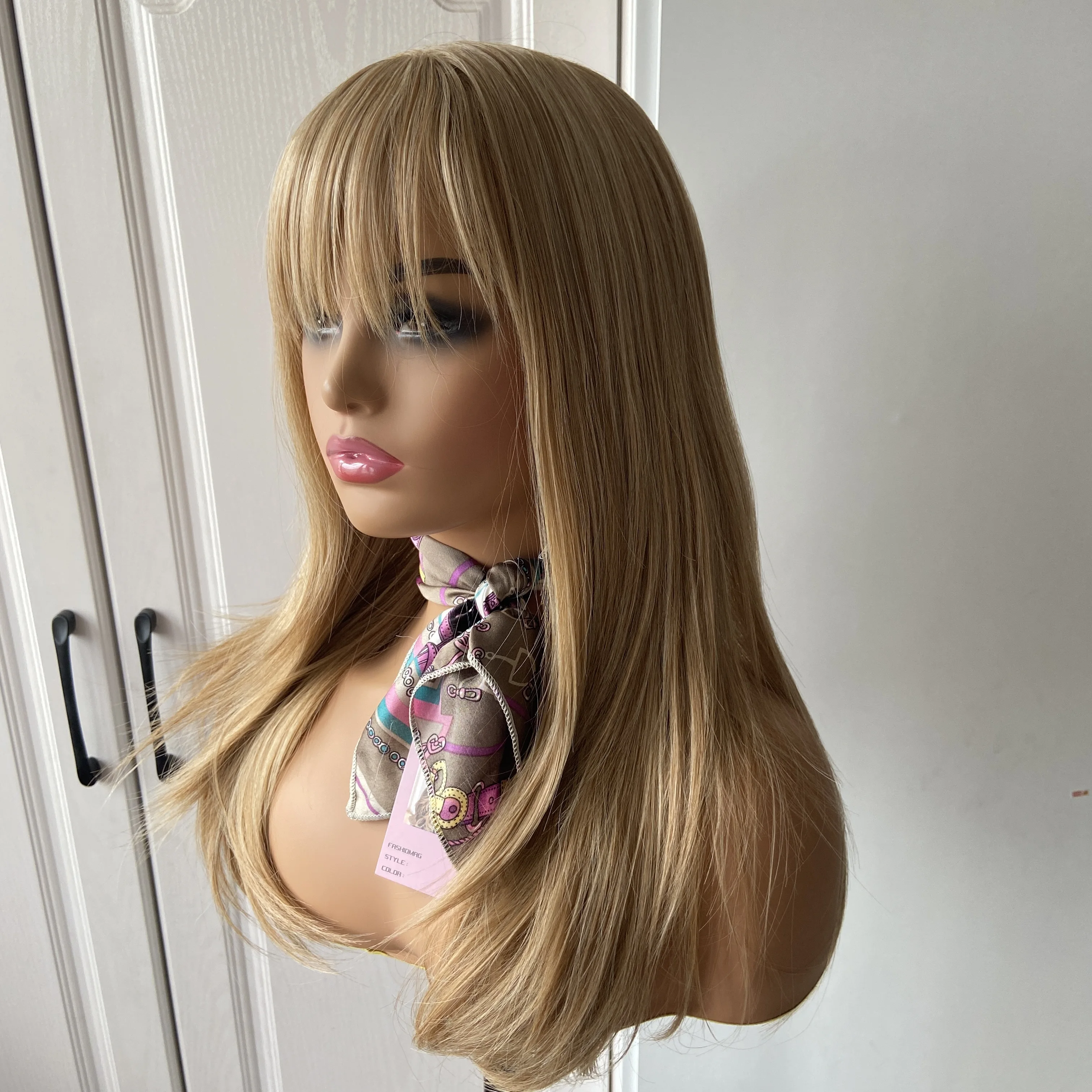 Модные длинные прямые светлые смешанные - Фотография_3