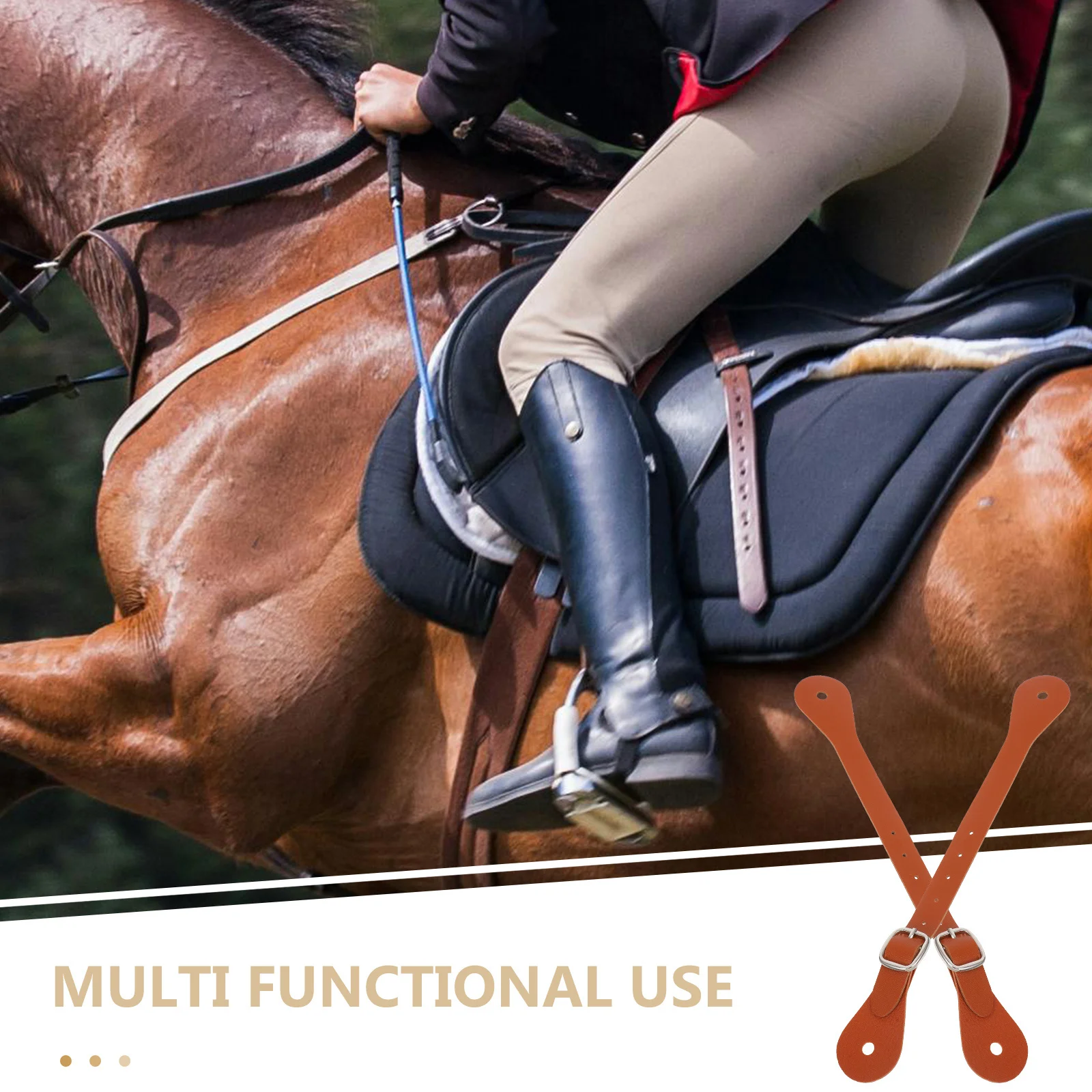 1 пара мужских и женских регулируемых ремней с искусственной шпором - Фотография_3