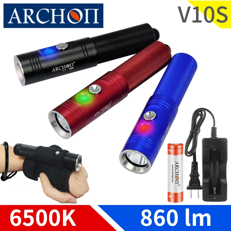 Профессиональный фонарик archon v10s 6500k для дайвинга