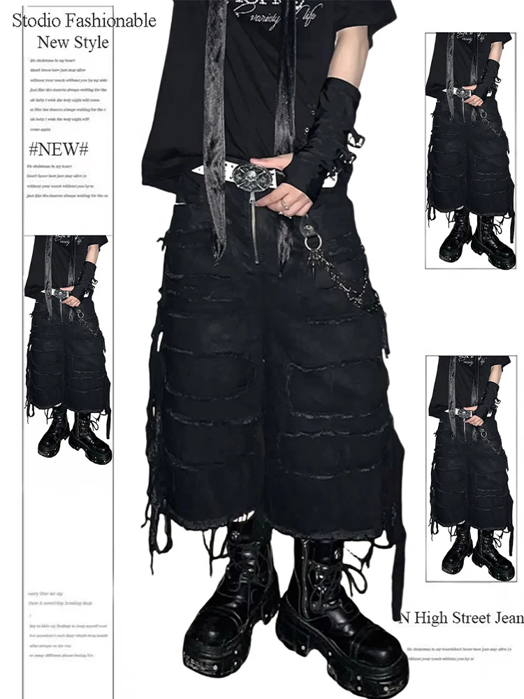 Летние женские джинсовые шорты goblin core goth bi y2k jorts gyaru