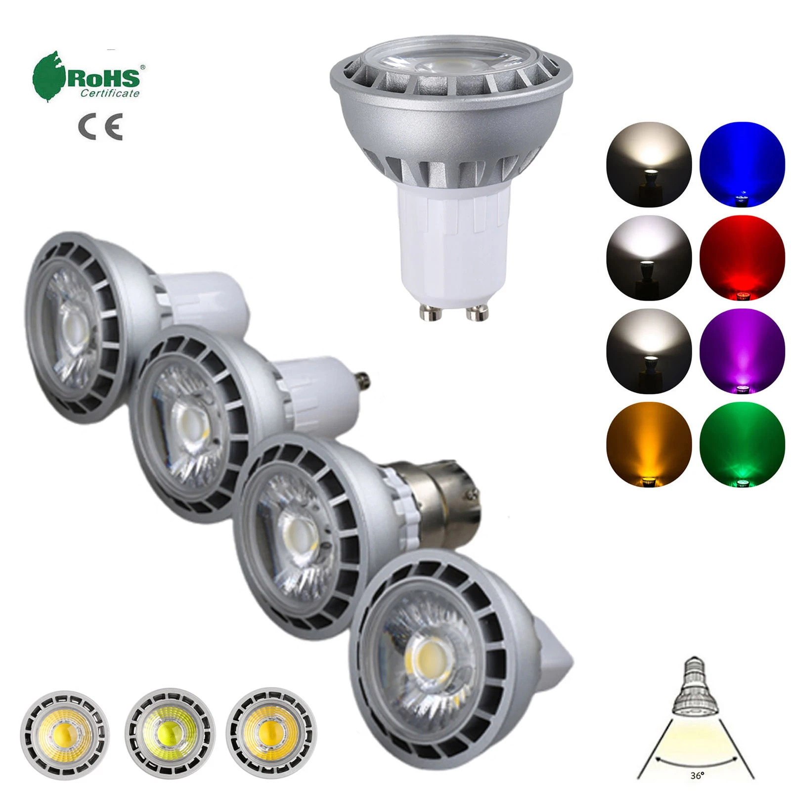 Светодиодные лампы cob лампочки ac220v 110v gu10 gu5