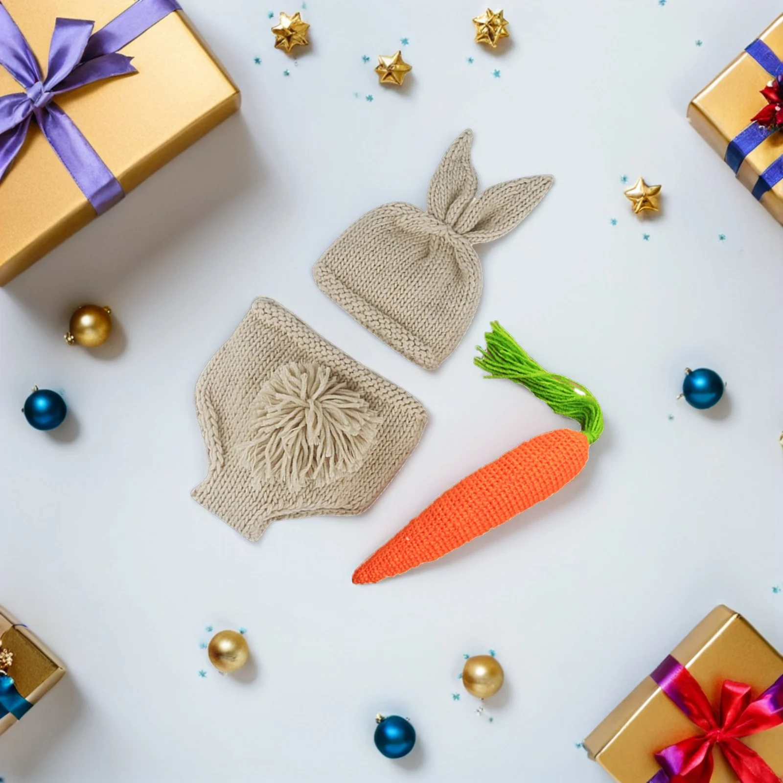 1 комплект, вязаный крючком костюм для новорожденных - Фотография_2