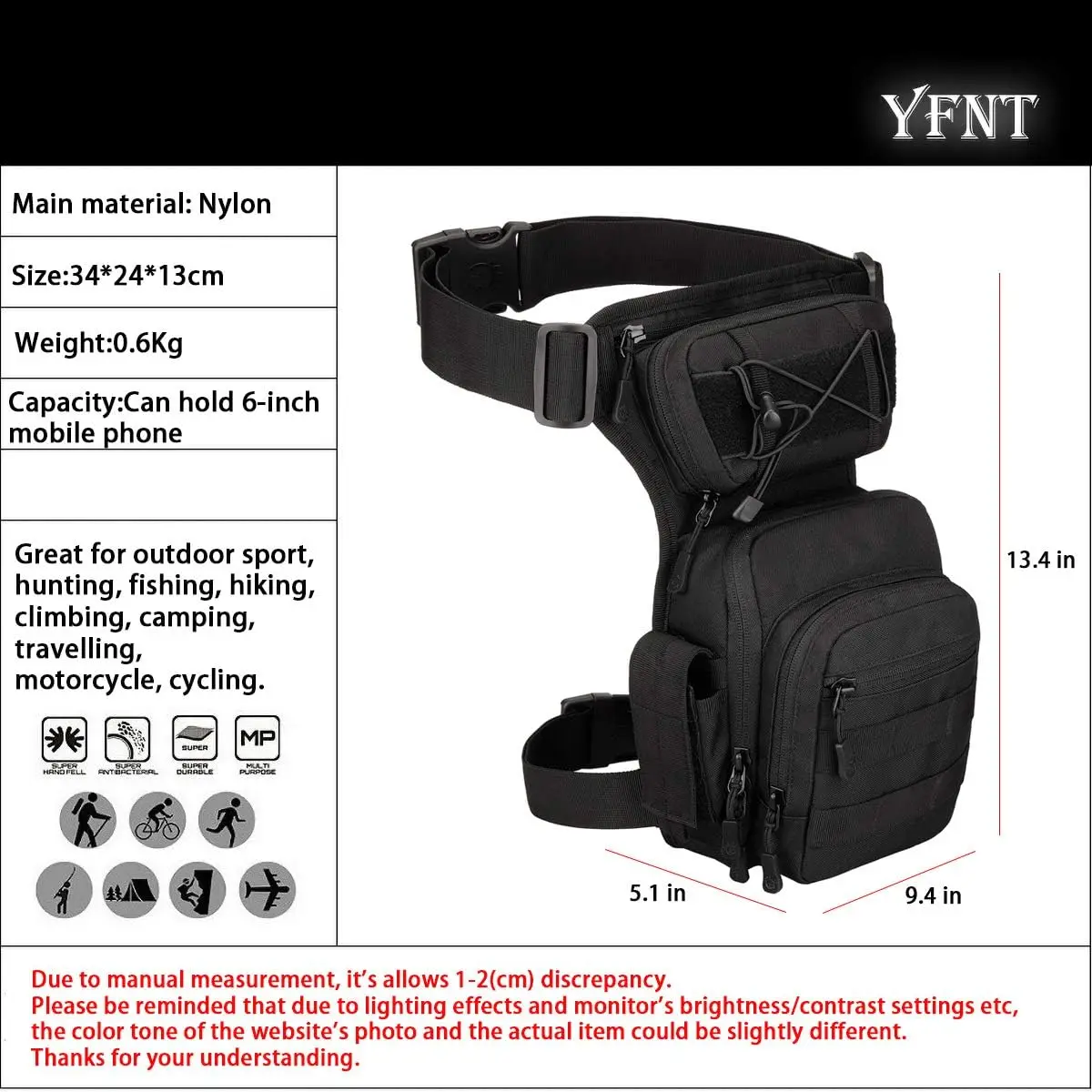 Тактическая сумка на ногу для мужчин и женщин - Фотография_3