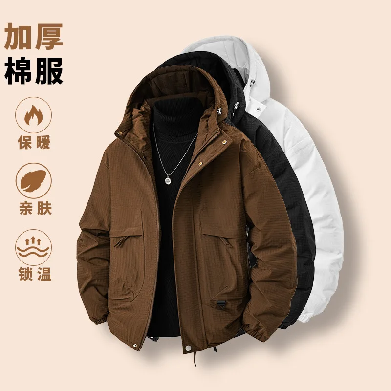 Мужская свободная флисовая утепленная теплая зимняя куртка 2025 года - Фотография_2