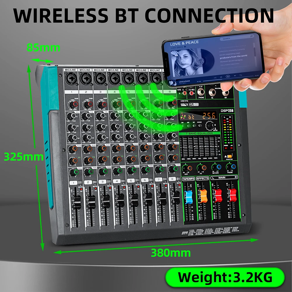 Профессиональный аудиомикшер depusheng mg8 - Фотография_5