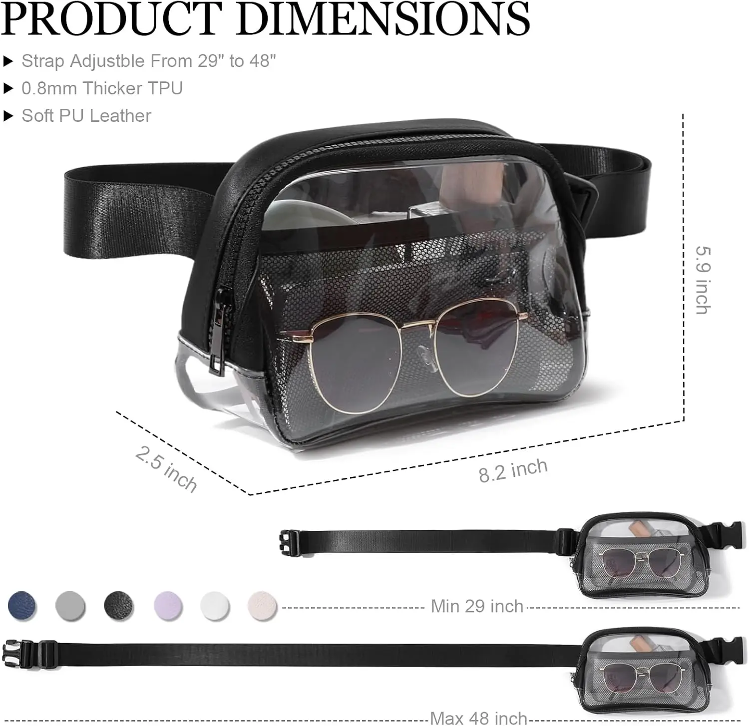 Прозрачная поясная сумка fanny pack - Фотография_6